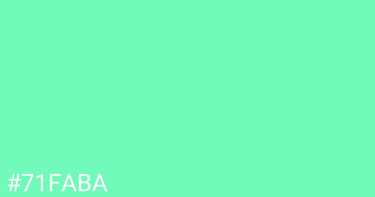 Hex color #71faba graphic