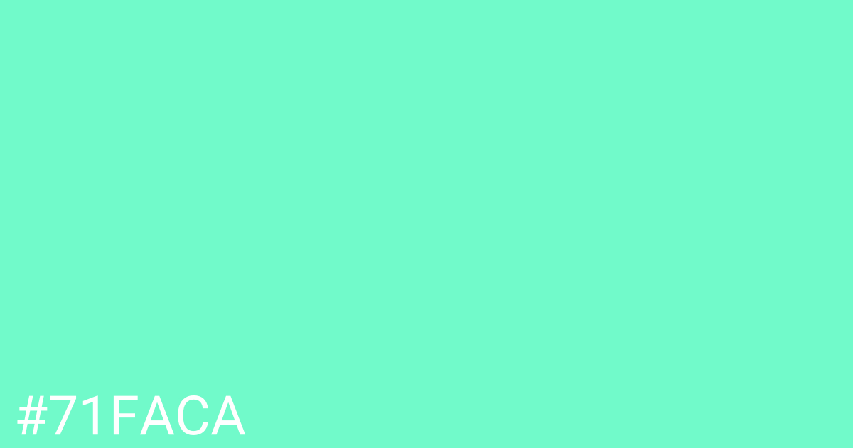 Hex color #71faca graphic