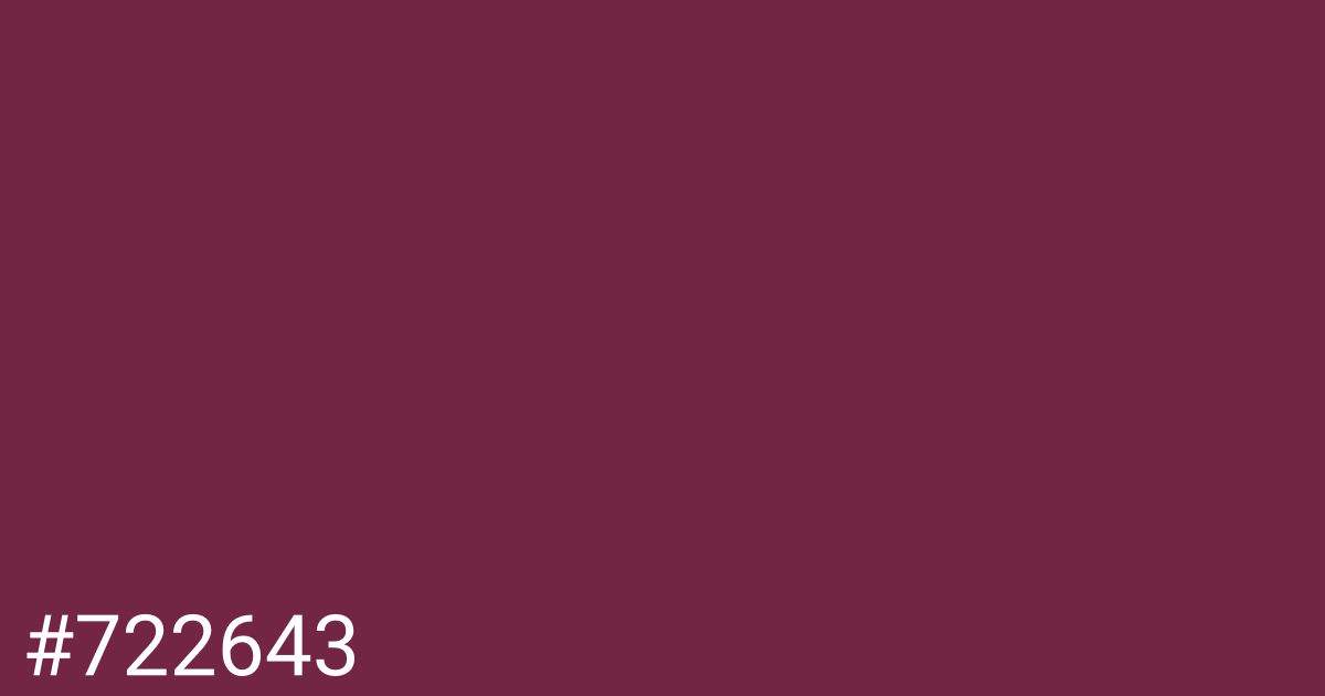 Hex color #722643 graphic