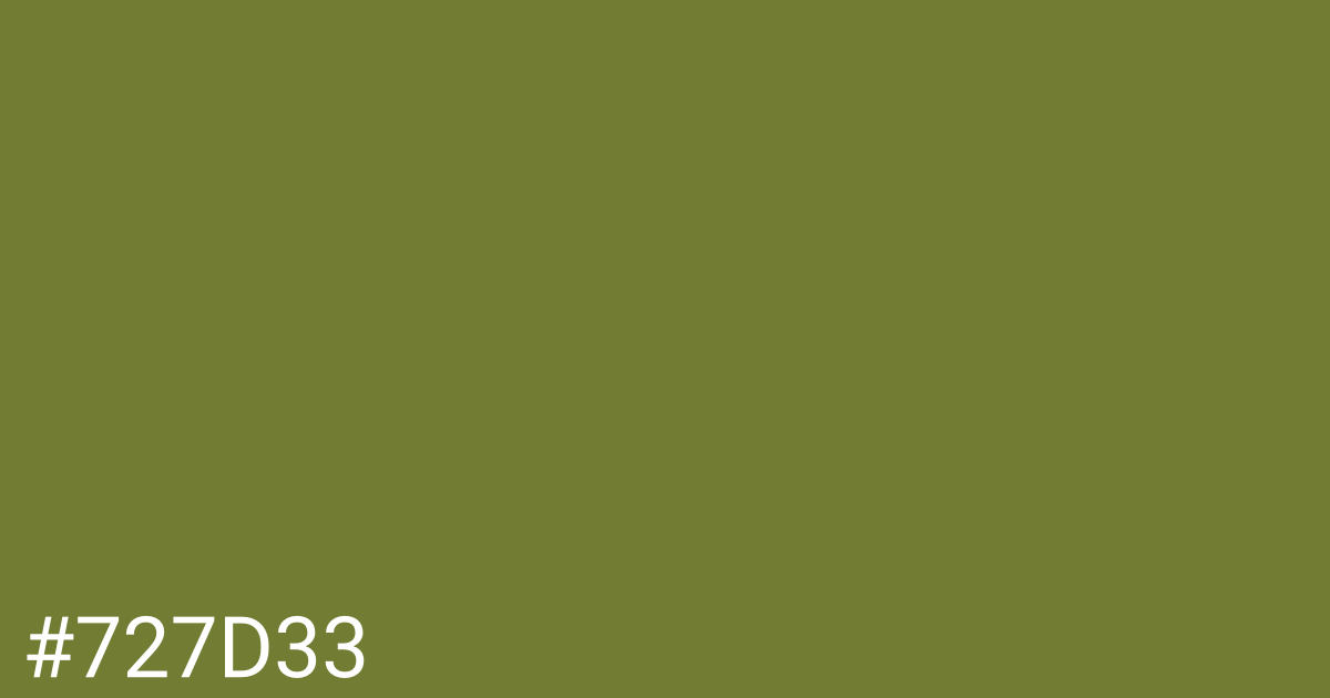 Hex color #727d33 graphic