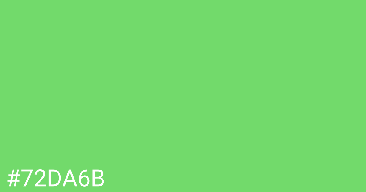 Hex color #72da6b graphic