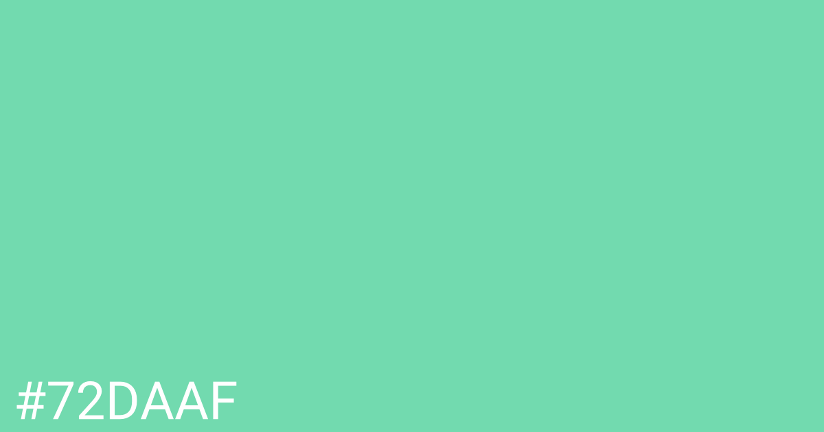 Hex color #72daaf graphic