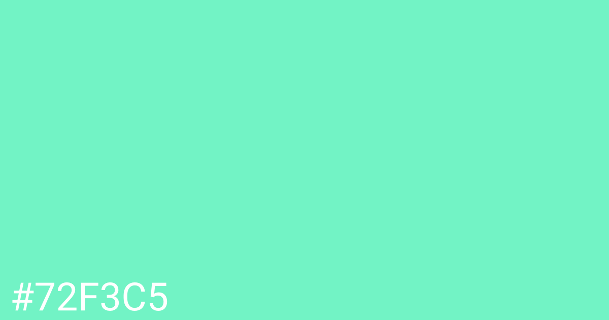 Hex color #72f3c5 graphic