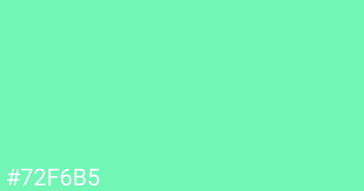 Hex color #72f6b5 graphic