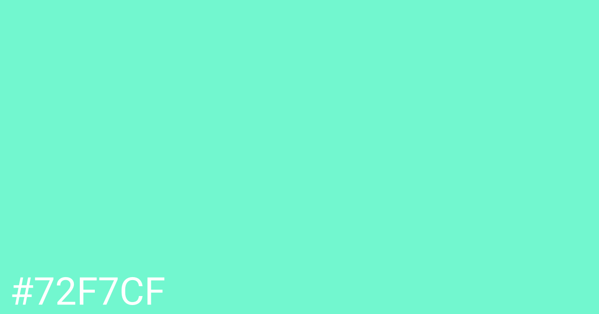 Hex color #72f7cf graphic