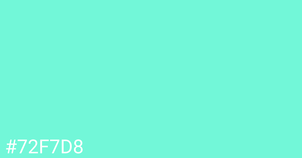 Hex color #72f7d8 graphic