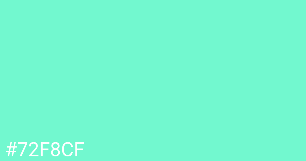 Hex color #72f8cf graphic