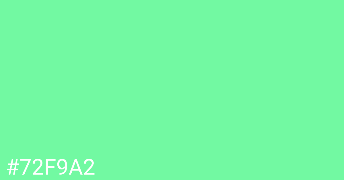 Hex color #72f9a2 graphic