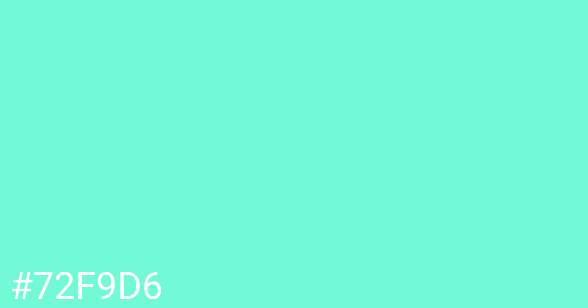 Hex color #72f9d6 graphic