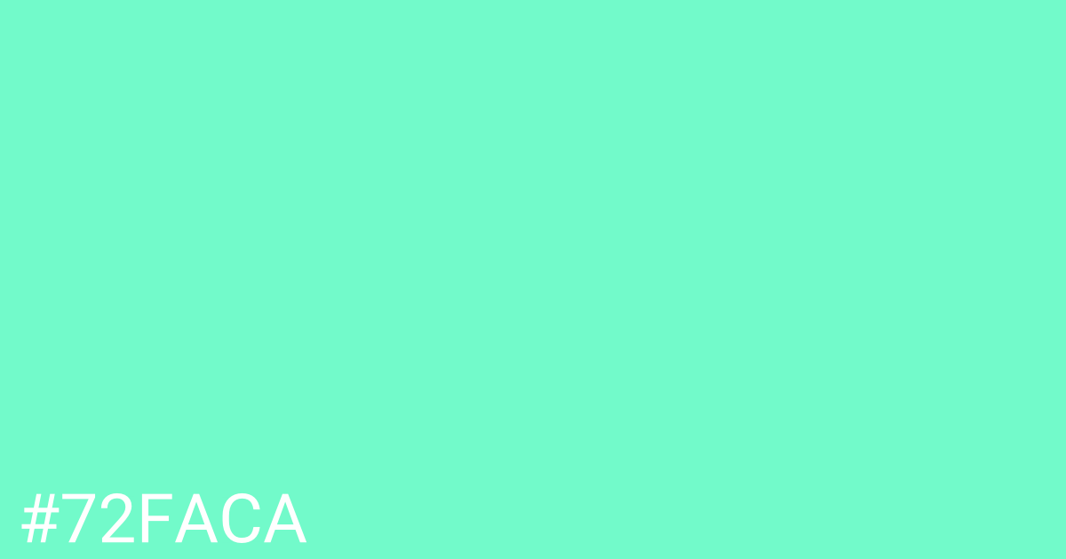 Hex color #72faca graphic