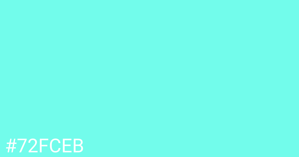Hex color #72fceb graphic