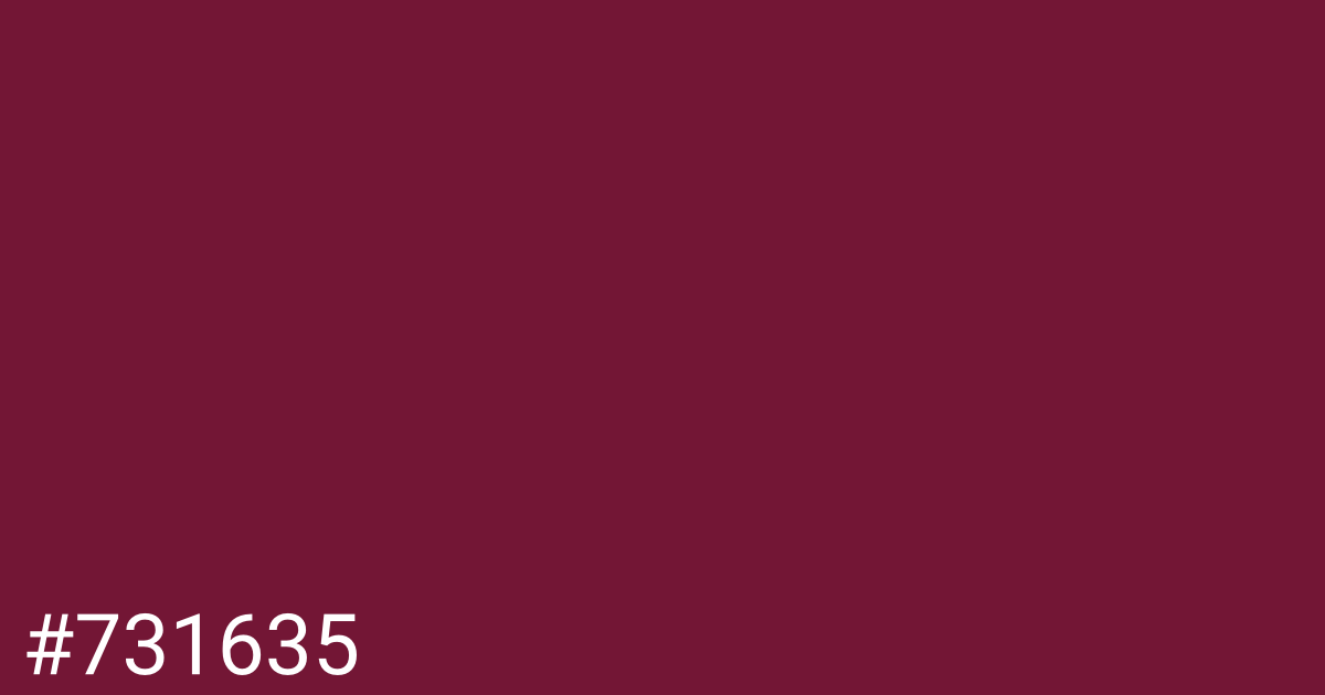 Hex color #731635 graphic