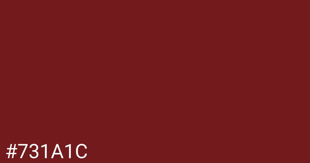 Hex color #731a1c graphic