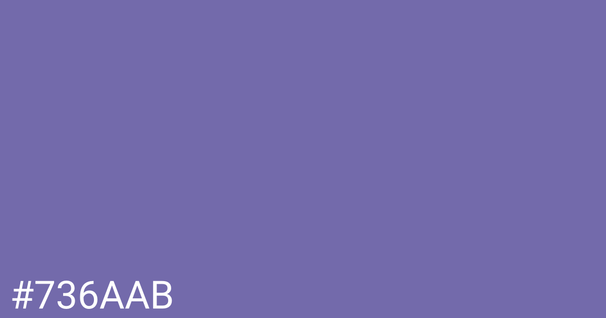 Hex color #736aab graphic
