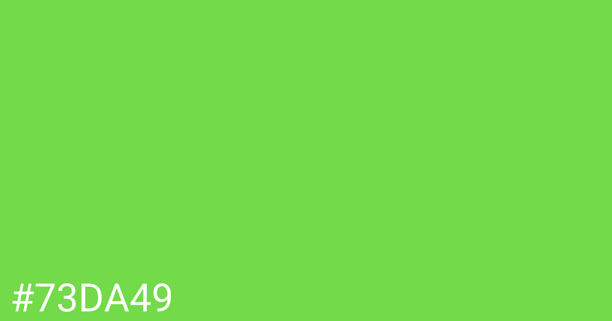 Hex color #73da49 graphic