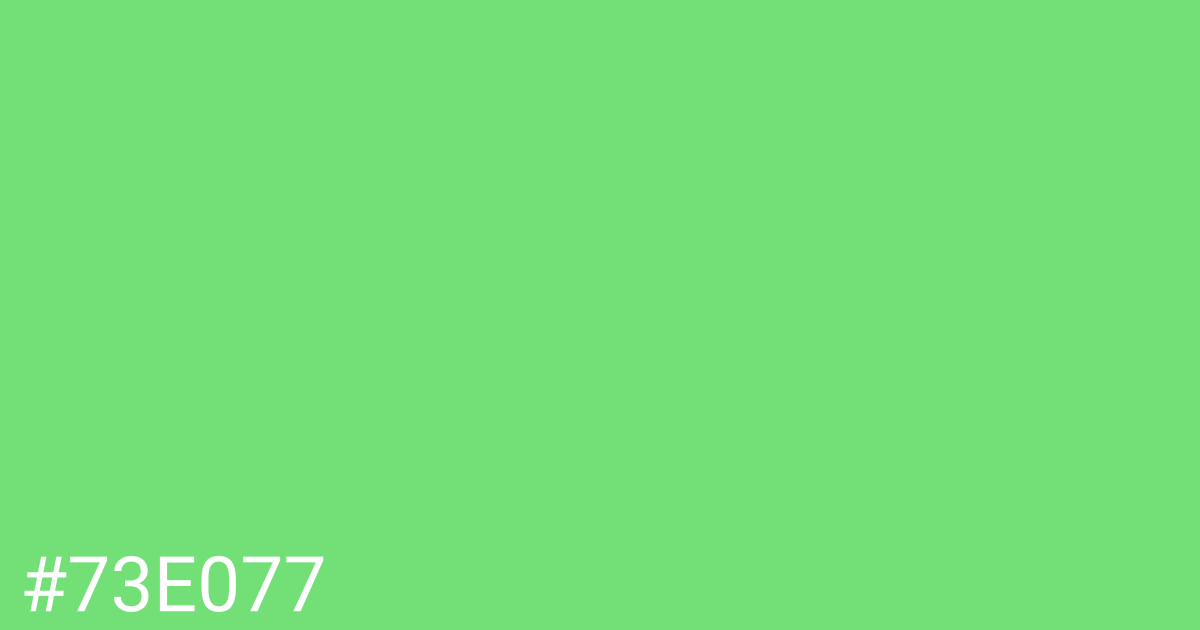 Hex color #73e077 graphic