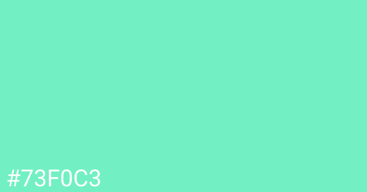 Hex color #73f0c3 graphic