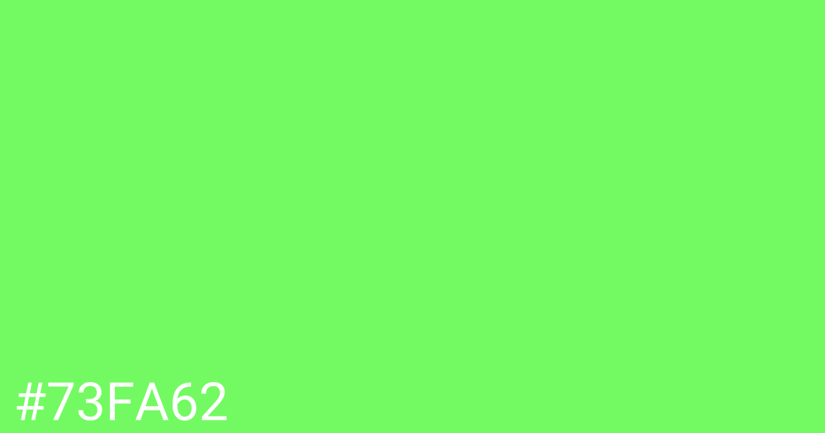 Hex color #73fa62 graphic