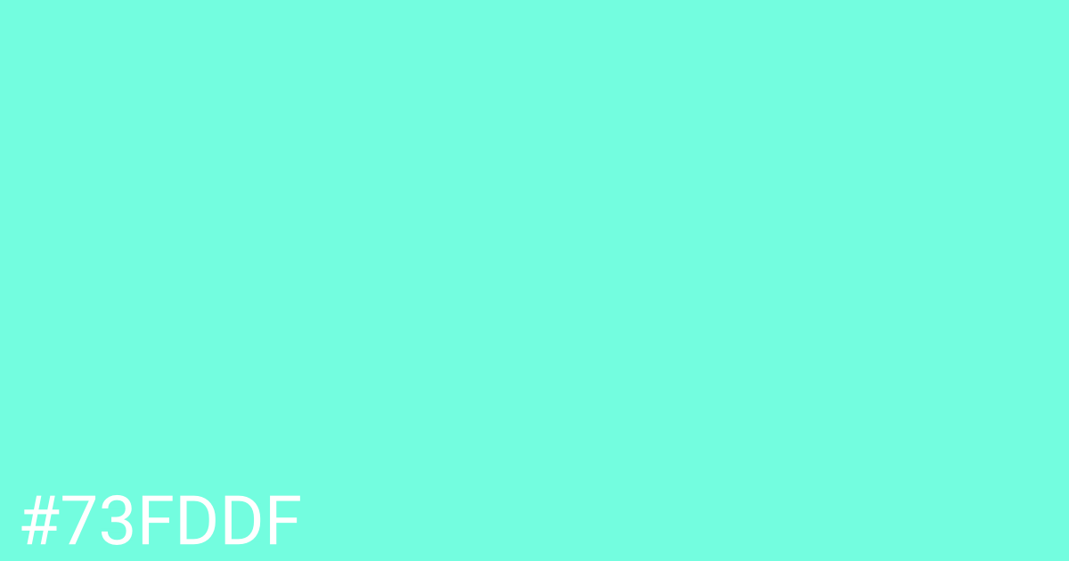 Hex color #73fddf graphic