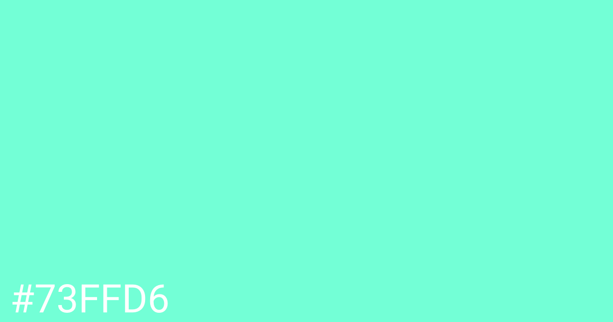 Hex color #73ffd6 graphic