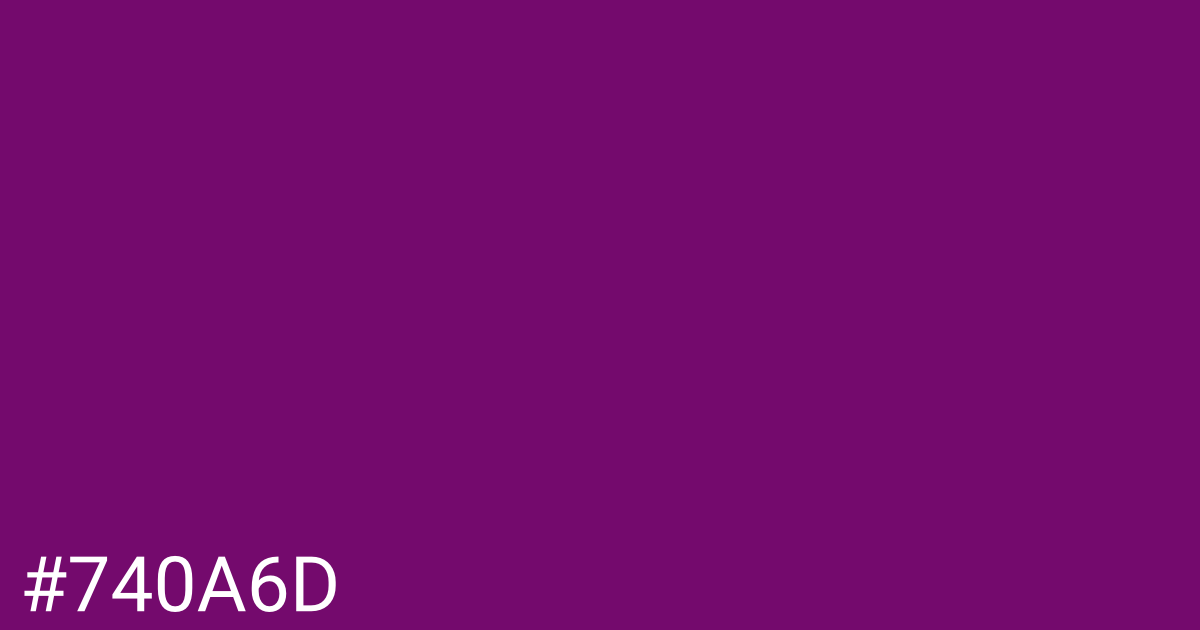 Hex color #740a6d graphic