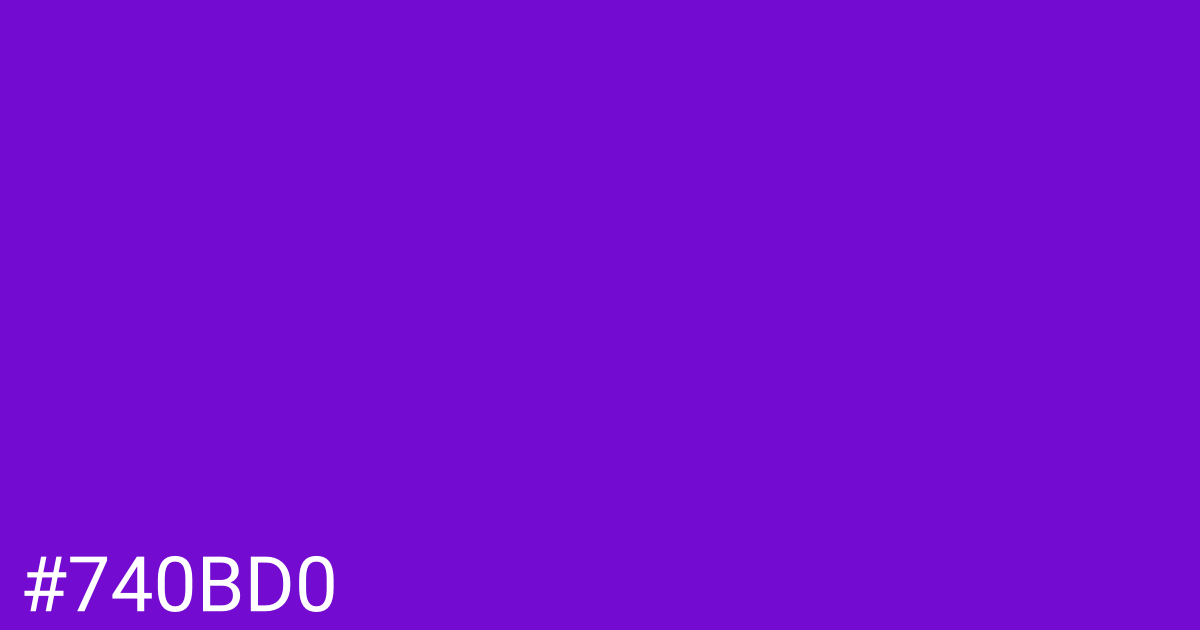 Hex color #740bd0 graphic