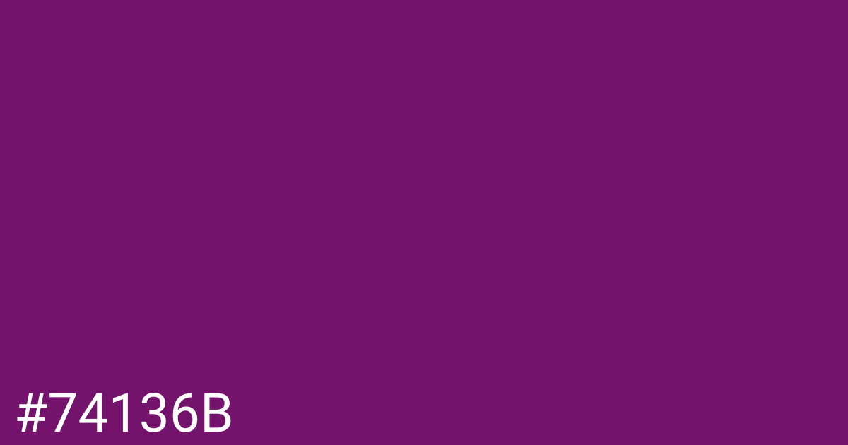 Hex color #74136b graphic
