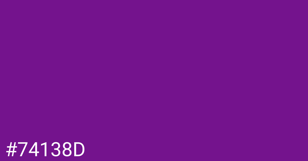 Hex color #74138d graphic