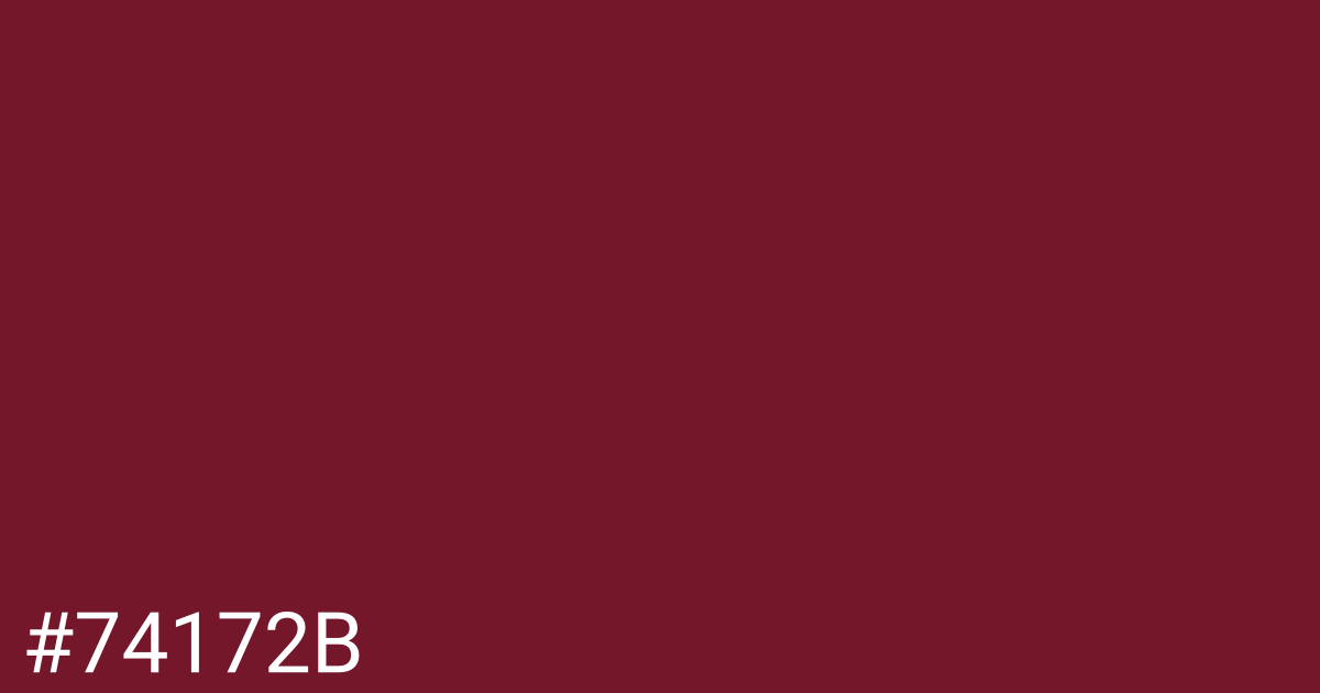 Hex color #74172b graphic