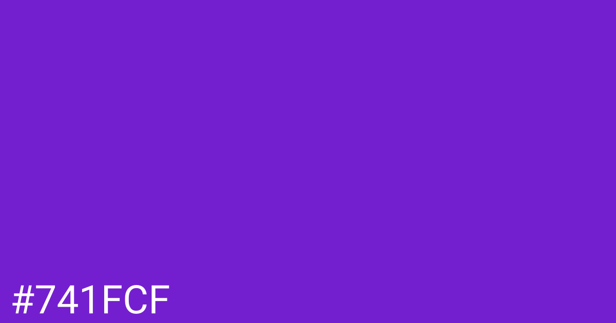 Hex color #741fcf graphic