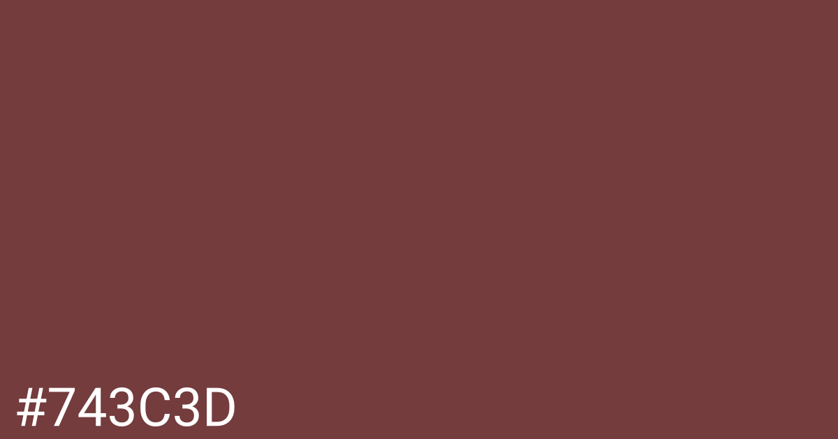 Hex color #743c3d graphic