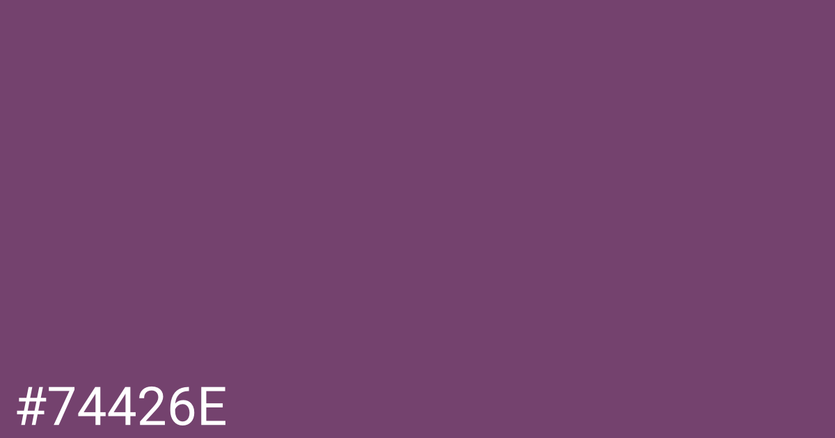 Hex color #74426e graphic