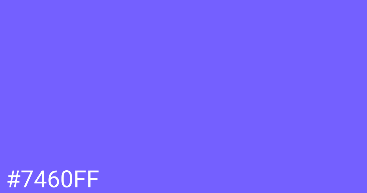 Hex color #7460ff graphic