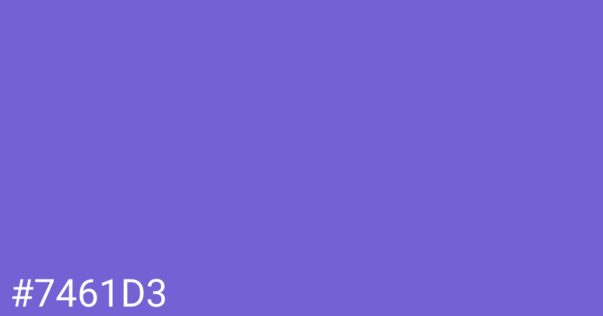 Hex color #7461d3 graphic