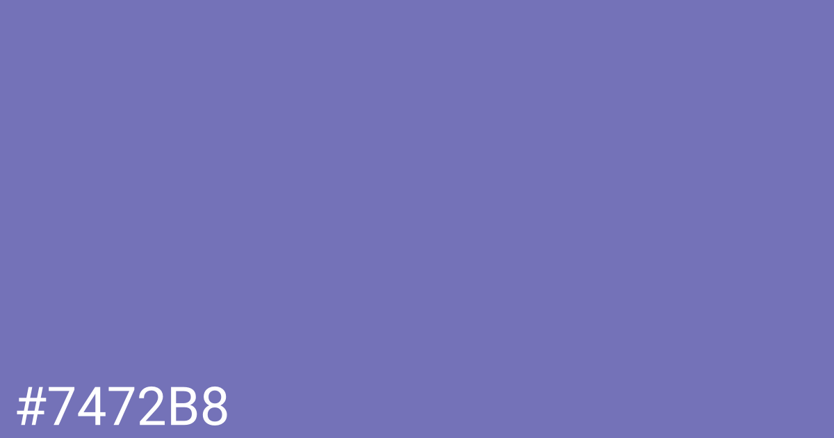 Hex color #7472b8 graphic