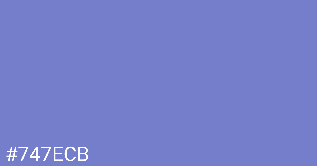Hex color #747ecb graphic