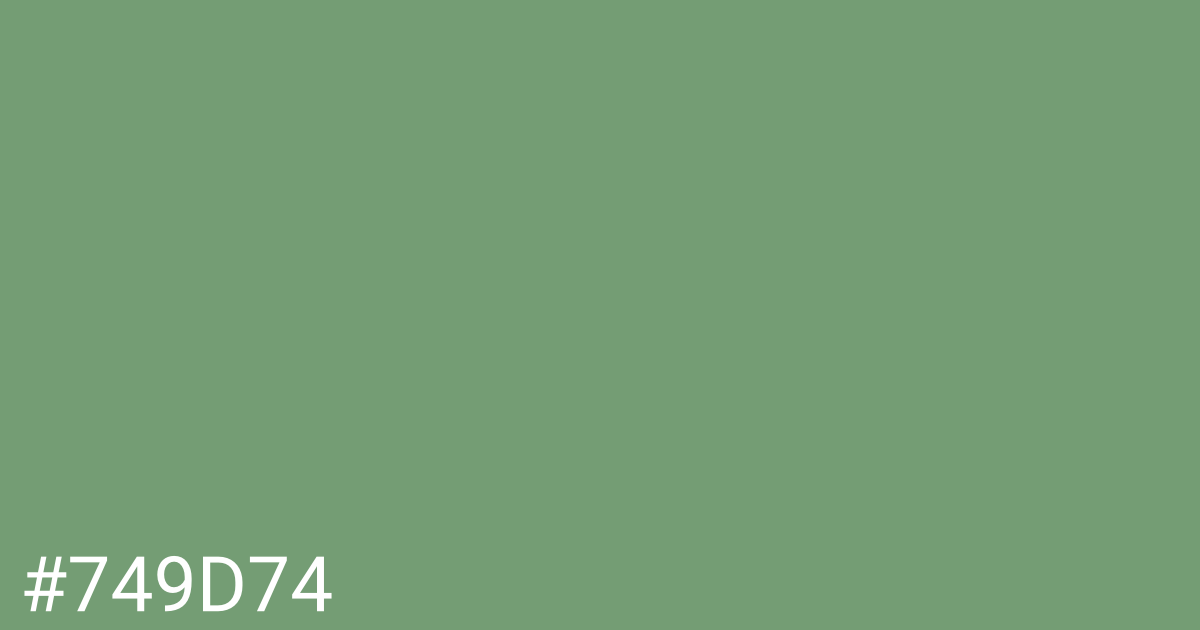 Hex color #749d74 graphic