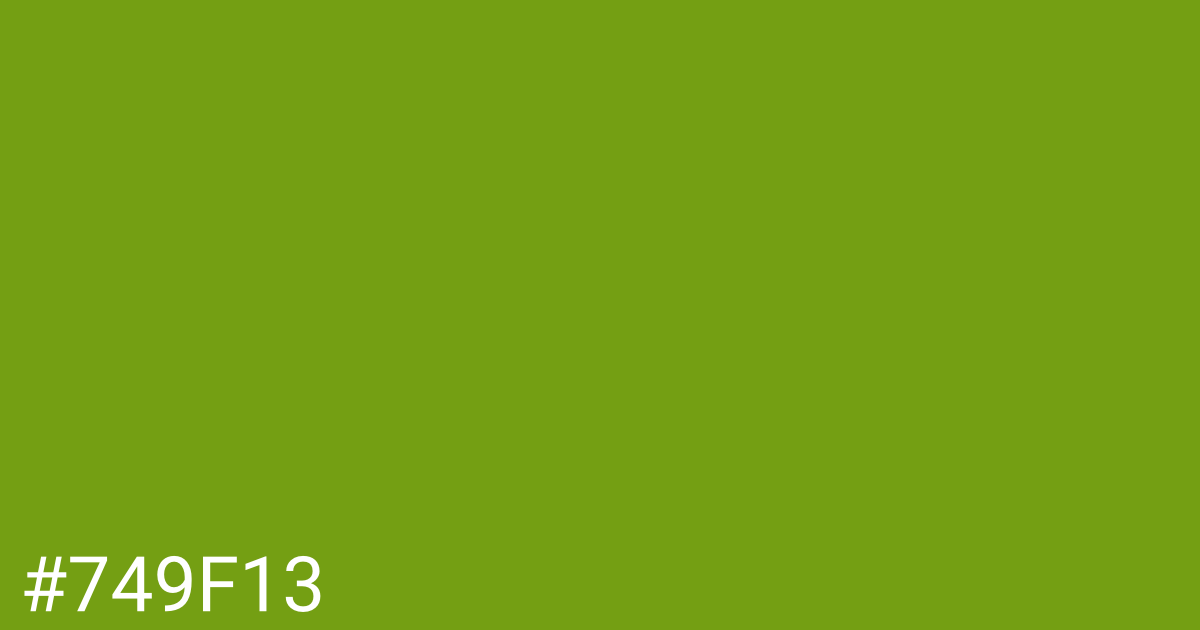 Hex color #749f13 graphic