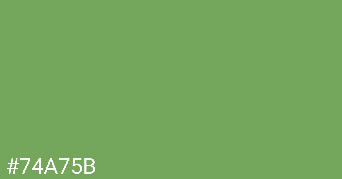 Hex color #74a75b graphic