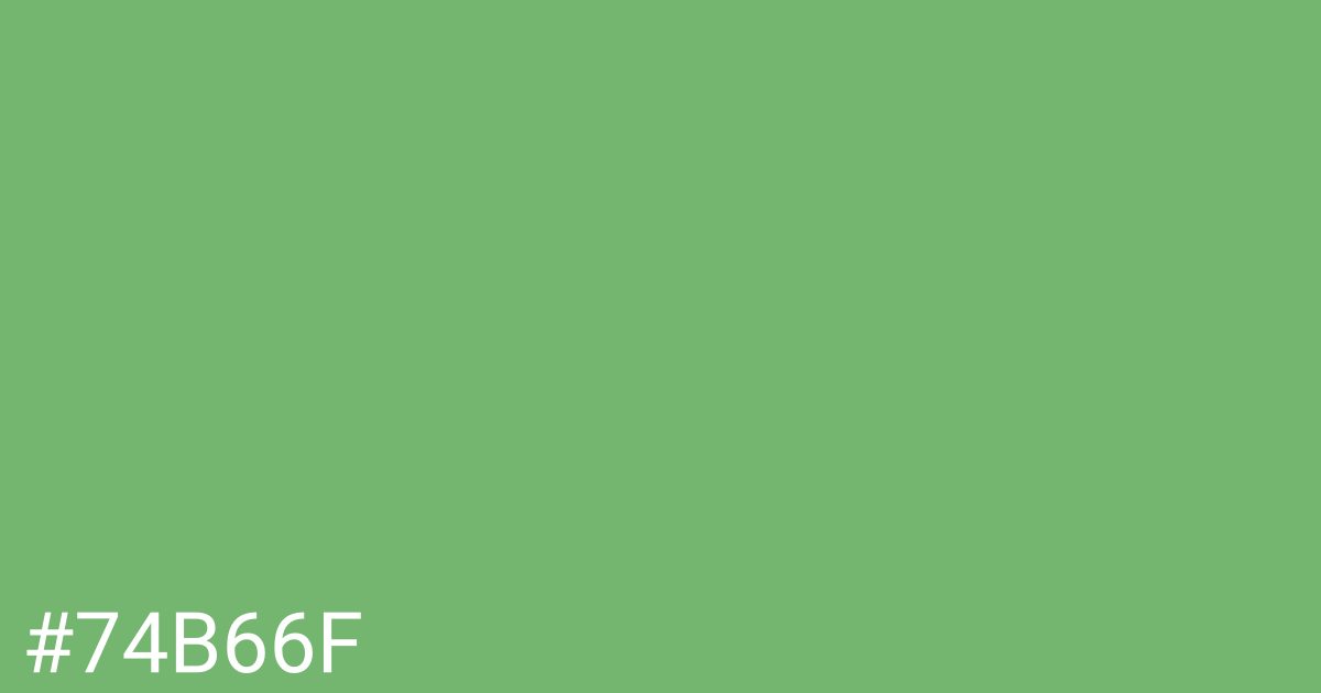 Hex color #74b66f graphic