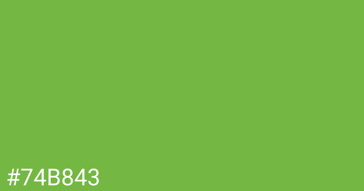 Hex color #74b843 graphic