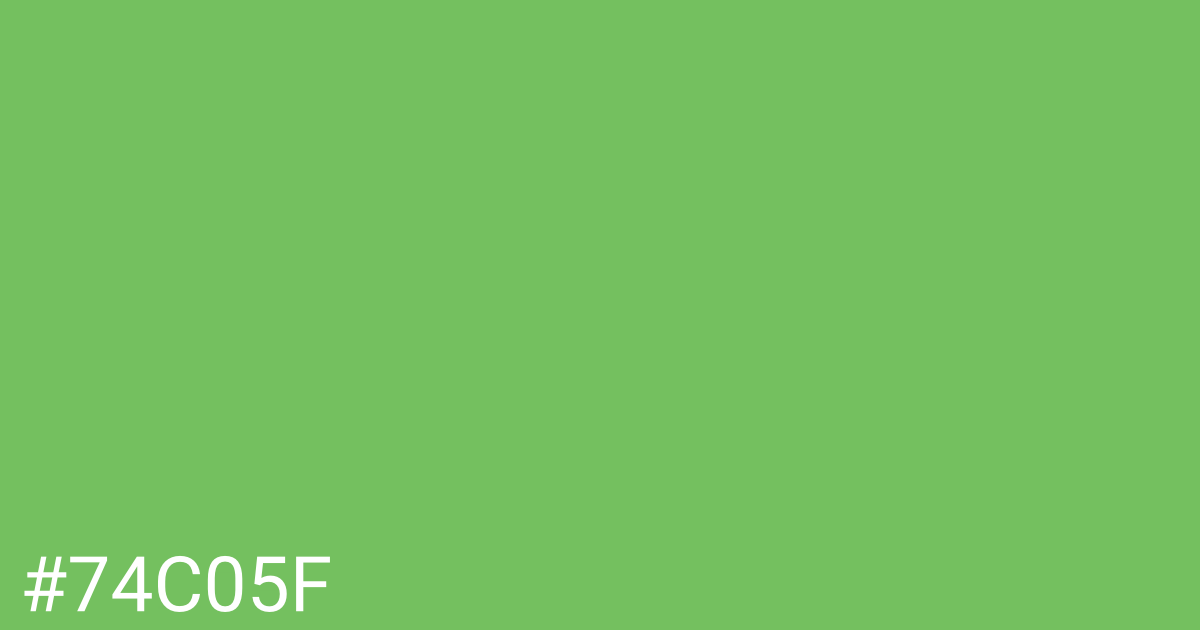 Hex color #74c05f graphic