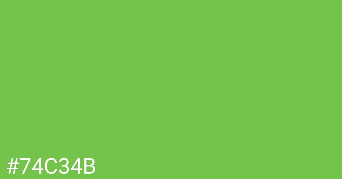 Hex color #74c34b graphic
