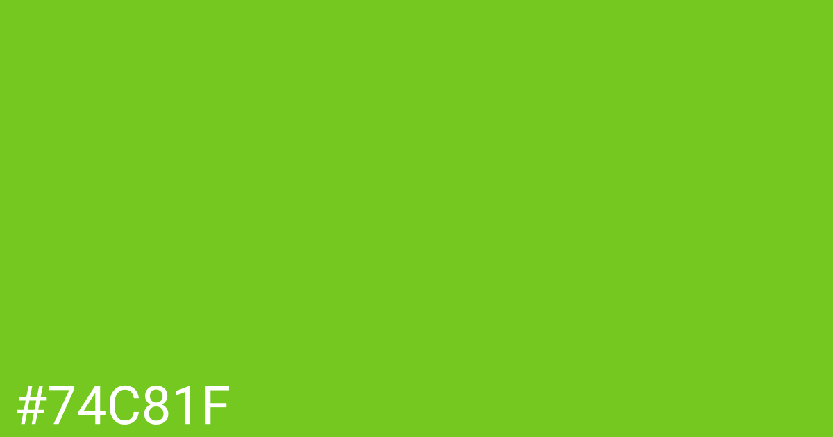 Hex color #74c81f graphic
