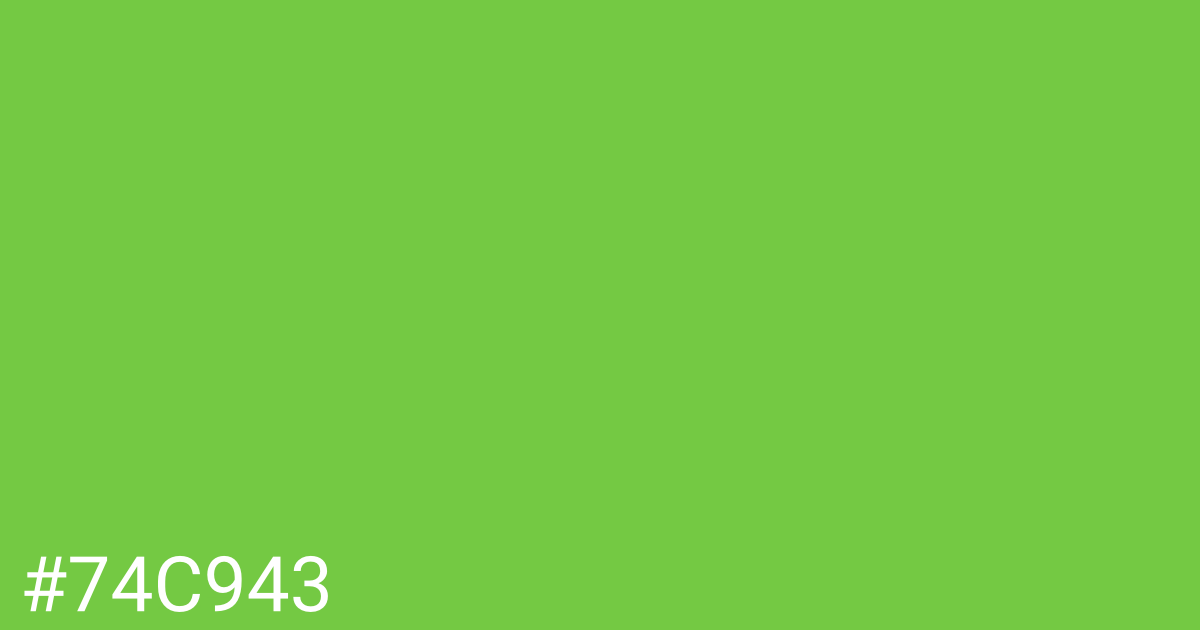 Hex color #74c943 graphic