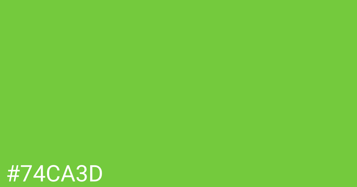 Hex color #74ca3d graphic