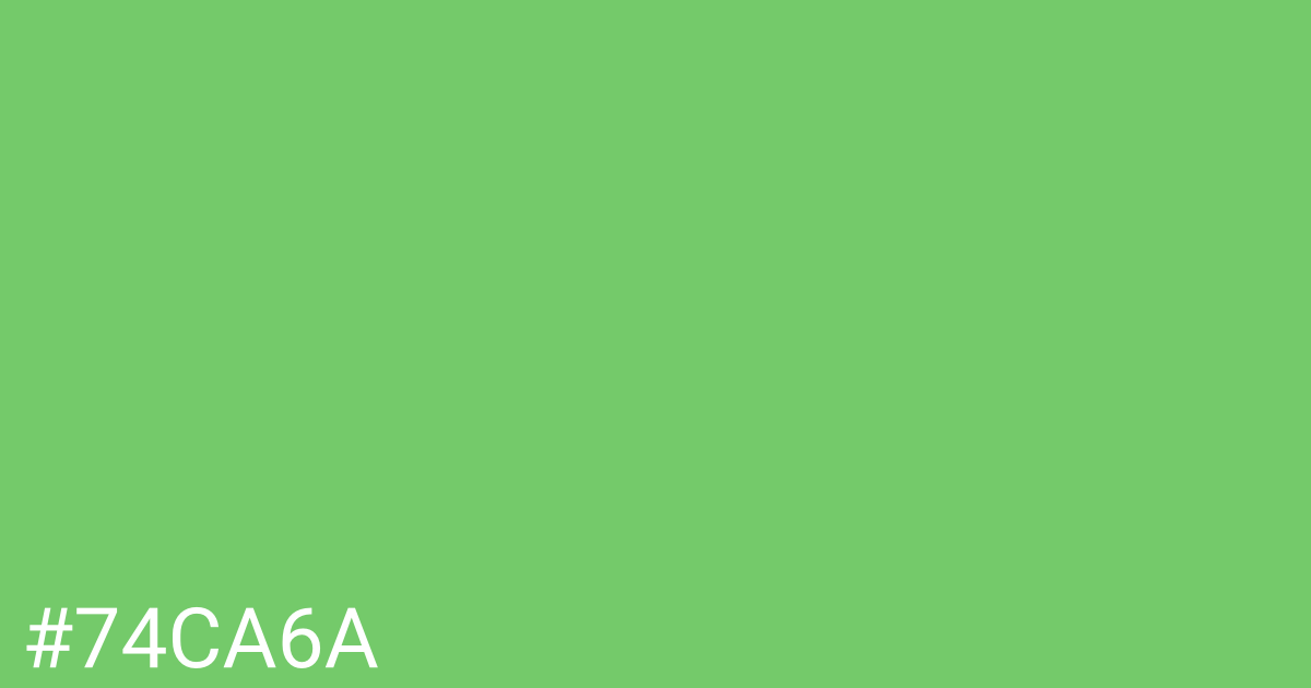 Hex color #74ca6a graphic