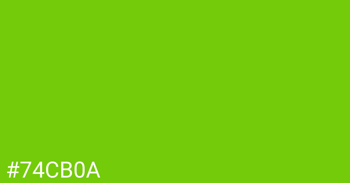 Hex color #74cb0a graphic