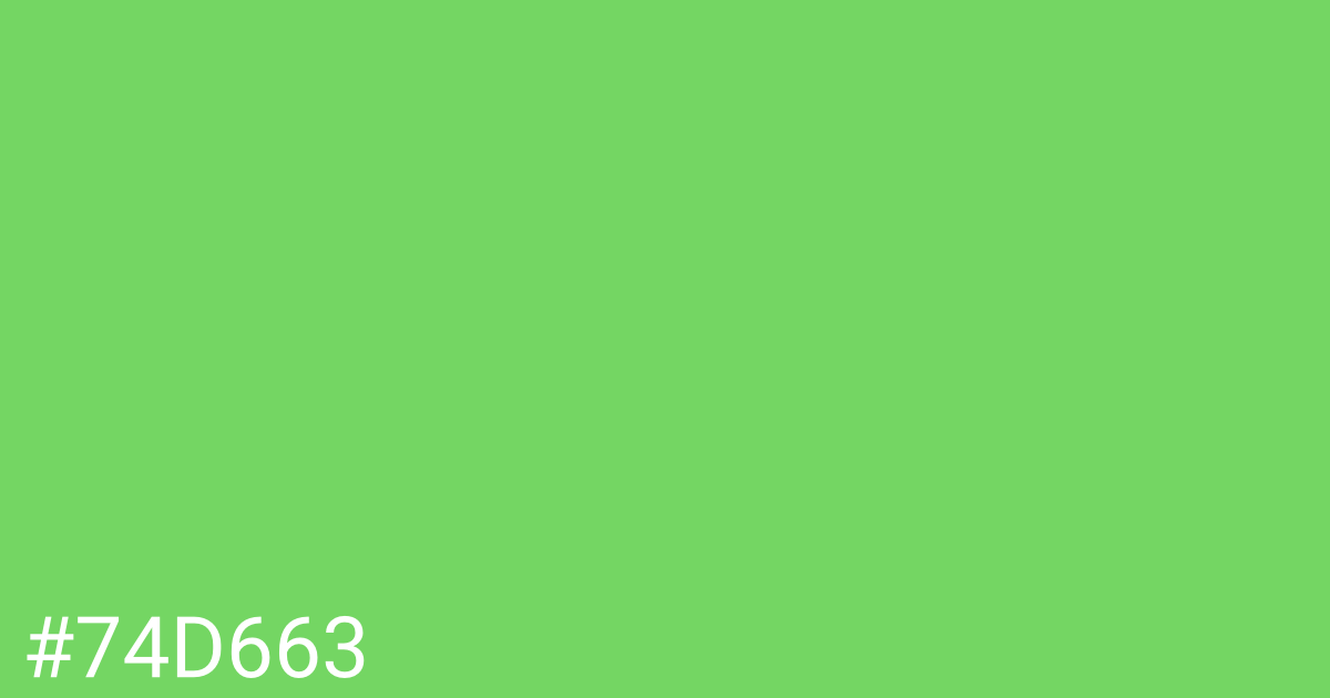 Hex color #74d663 graphic