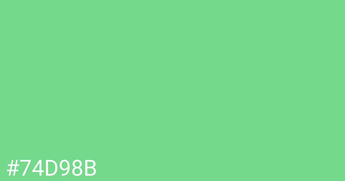 Hex color #74d98b graphic